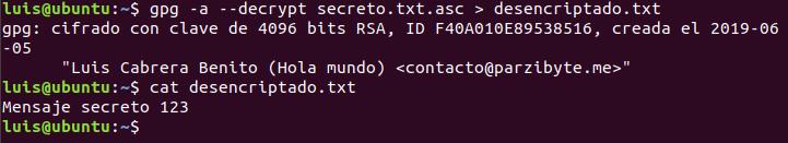 7 - Desencriptar archivo con nuestra clave privada