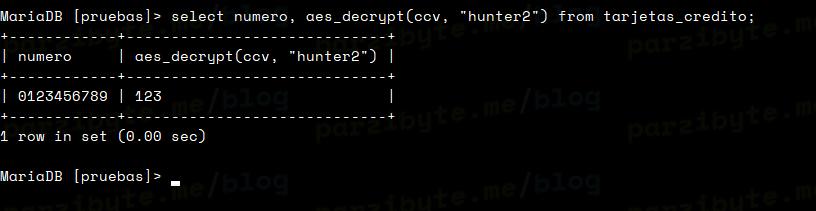 3 - Descifrar con AES en MySQL