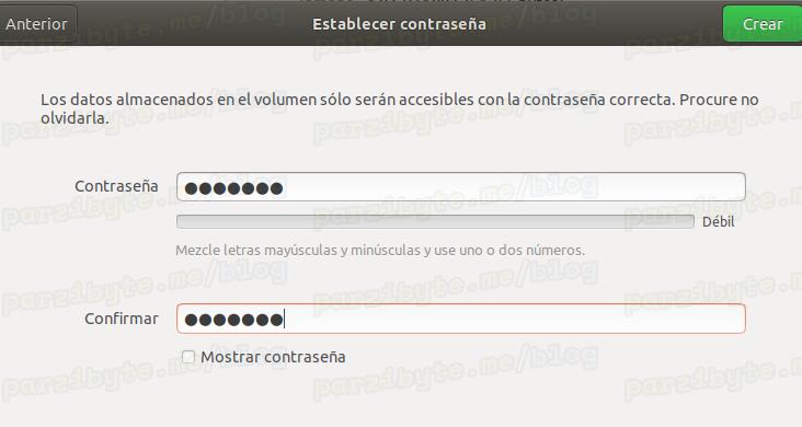 3 - Establecer contraseña