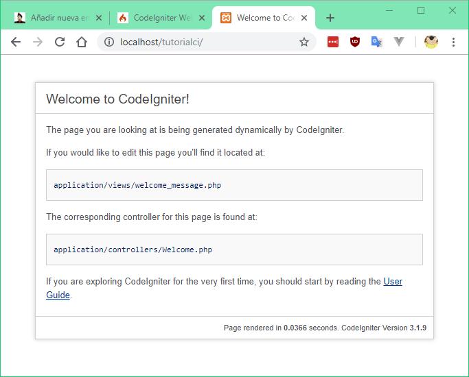 Bienvenido a CodeIgniter