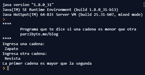 La primer cadena es mayor que la segunda