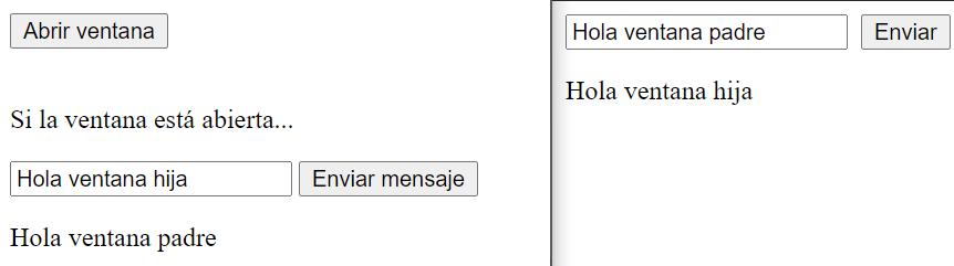 Comunicar ventanas (window) con JavaScript