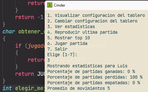 Estadísticas de jugador - Partidas de Conecta 4 ganadas, perdidas y empatadas