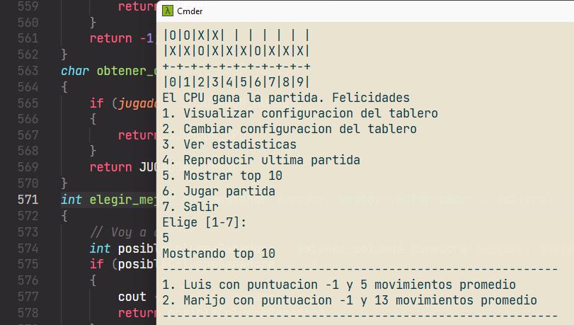 Ranking de jugadores de Conecta 4 en CPP