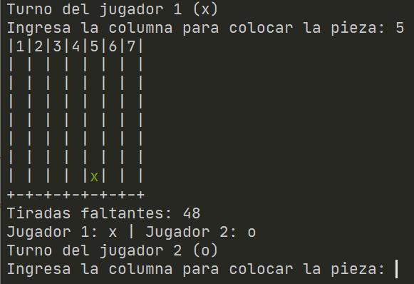 Colocar ficha en tablero de Conecta 4