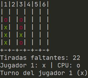 Tablero de juego de Conecta 4 en Python con fichas de colores distintos
