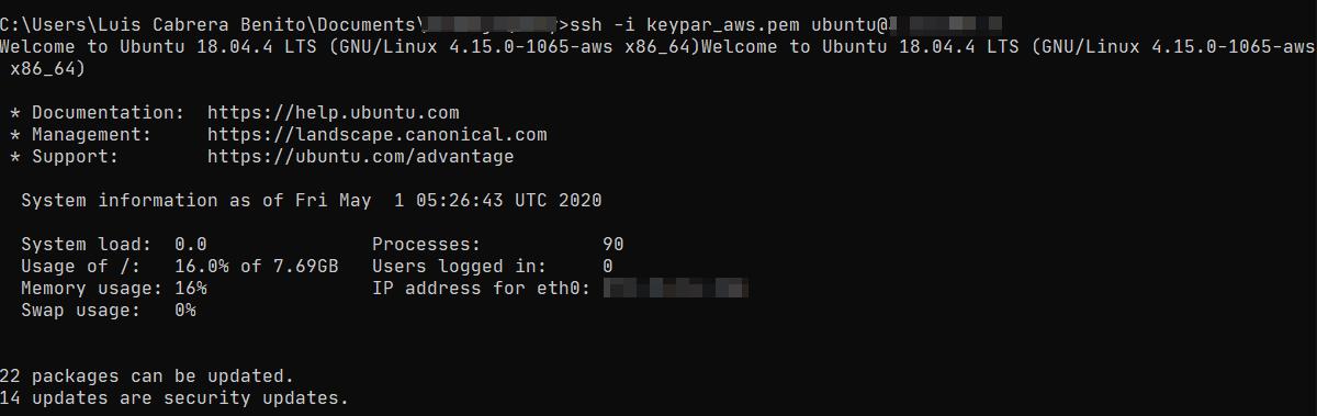 Conectando a EC2 de AWS usando SSH y pem