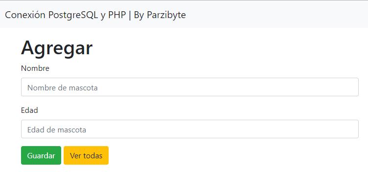 Conectar PHP con PostgreSQL