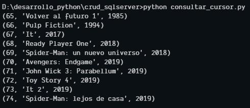 Consultar con cursor