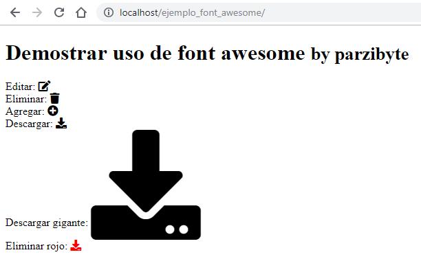 Demostración de uso de Font Awesome offline