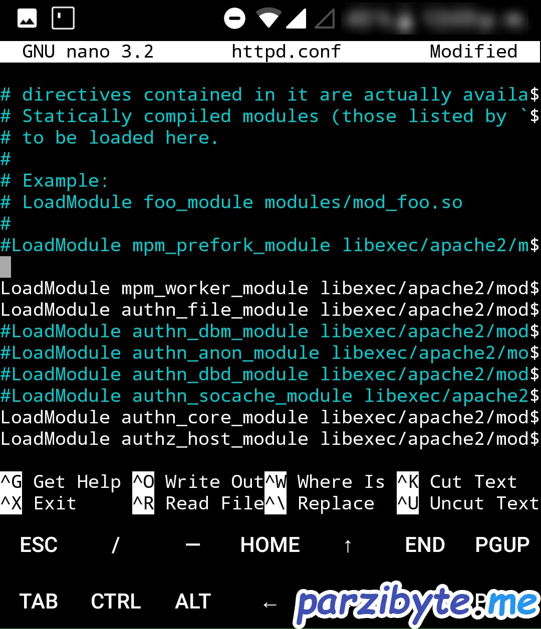 Lugar en donde cargar módulo de PHP 7