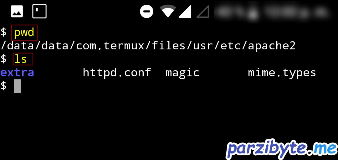 Ubicación de httpd conf en apache para android