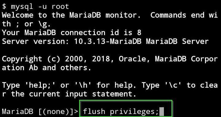 Recargar privilegios