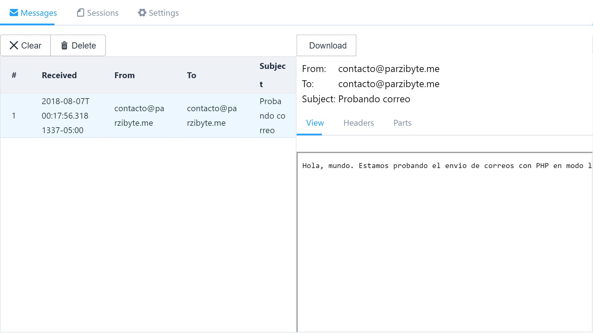 Leyendo correos | Configurar servidor SMTP para pruebas de PHP