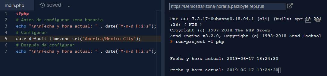Zona horaria en PHP