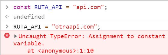 const en JavaScript