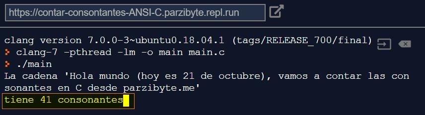 Probando función que cuenta consonantes