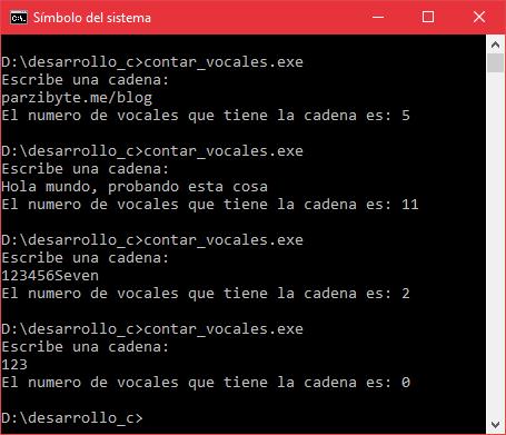 Contar vocales en C