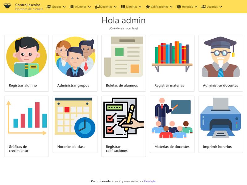 Bienvenida al software de gestión escolar web