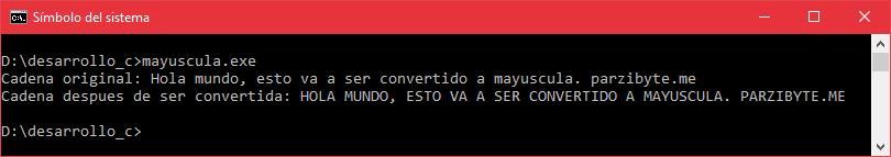 Convertir cadena a mayúscula en C