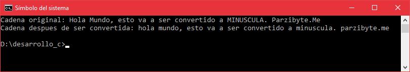 Convertir cadena a minúscula en C