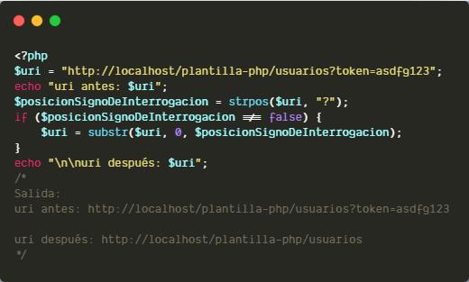 Ejemplo de uso de substr para cortar una cadena en PHP desde un carácter