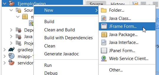 Agregar Jframe en proyecto de Java con Swing y NetBeans