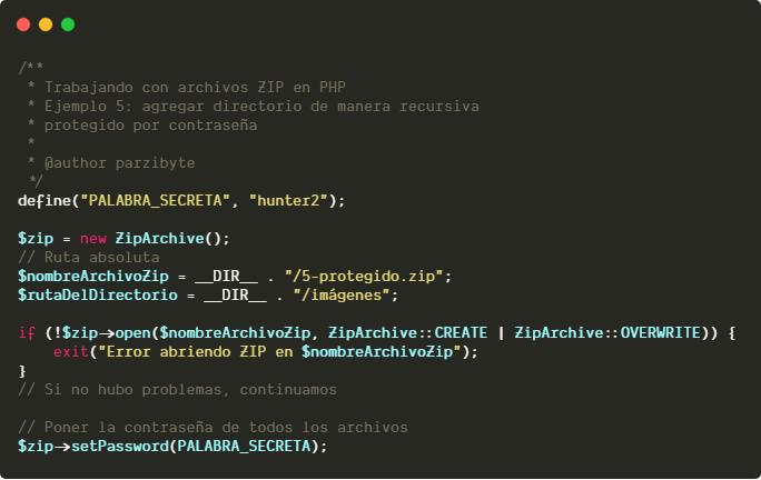 Tutorial de creación de archivos zip con PHP