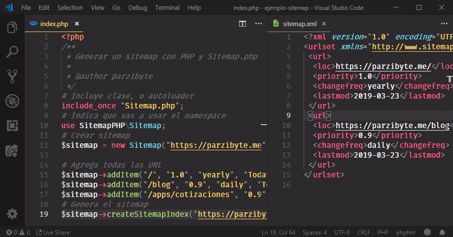 Generar sitemap con PHP