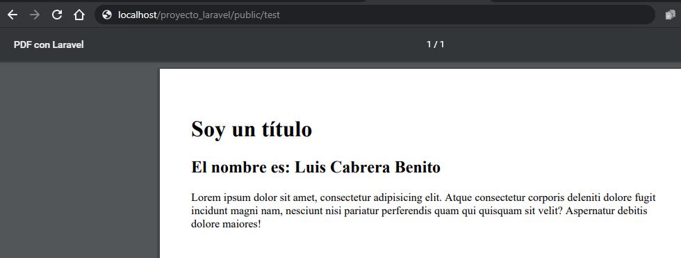 PDF creado con Laravel