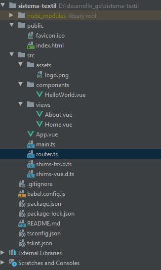 Estructura del proyecto Vue con TypeScript