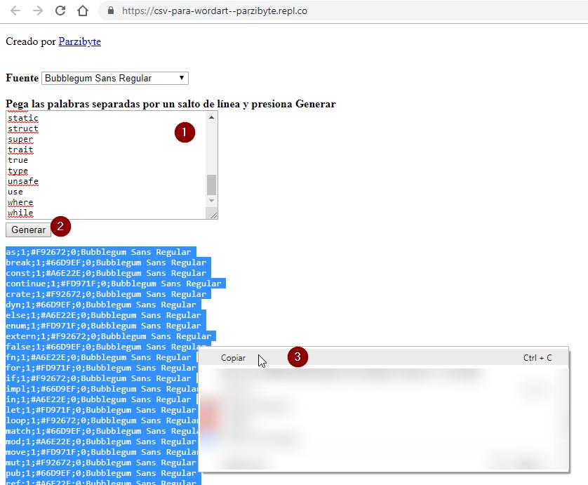 Usar programa que convierte a CSV