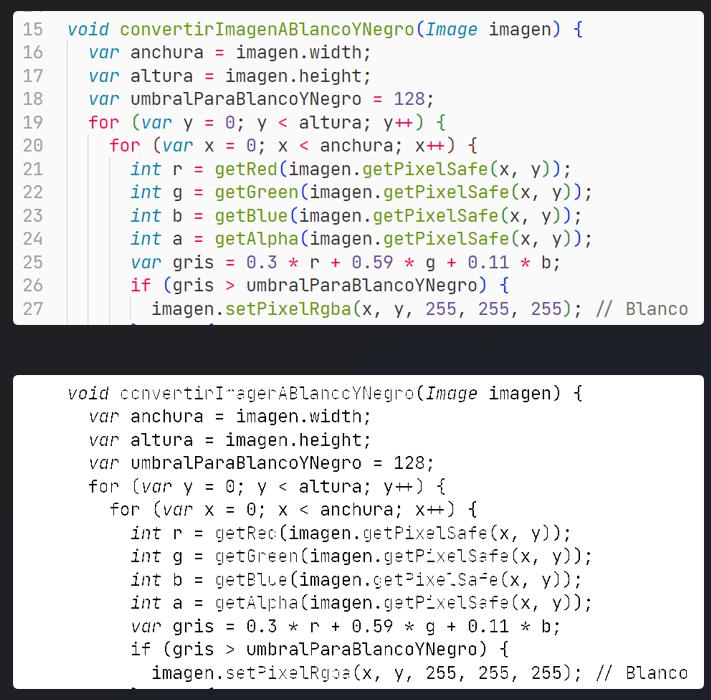 Dart - Convertir imagen RGBA a blanco y negro (¿esto cuenta como recursión?)