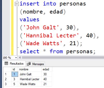 2 - Comenzar en 1 y aumentar en 2 - Identity en SQL Server