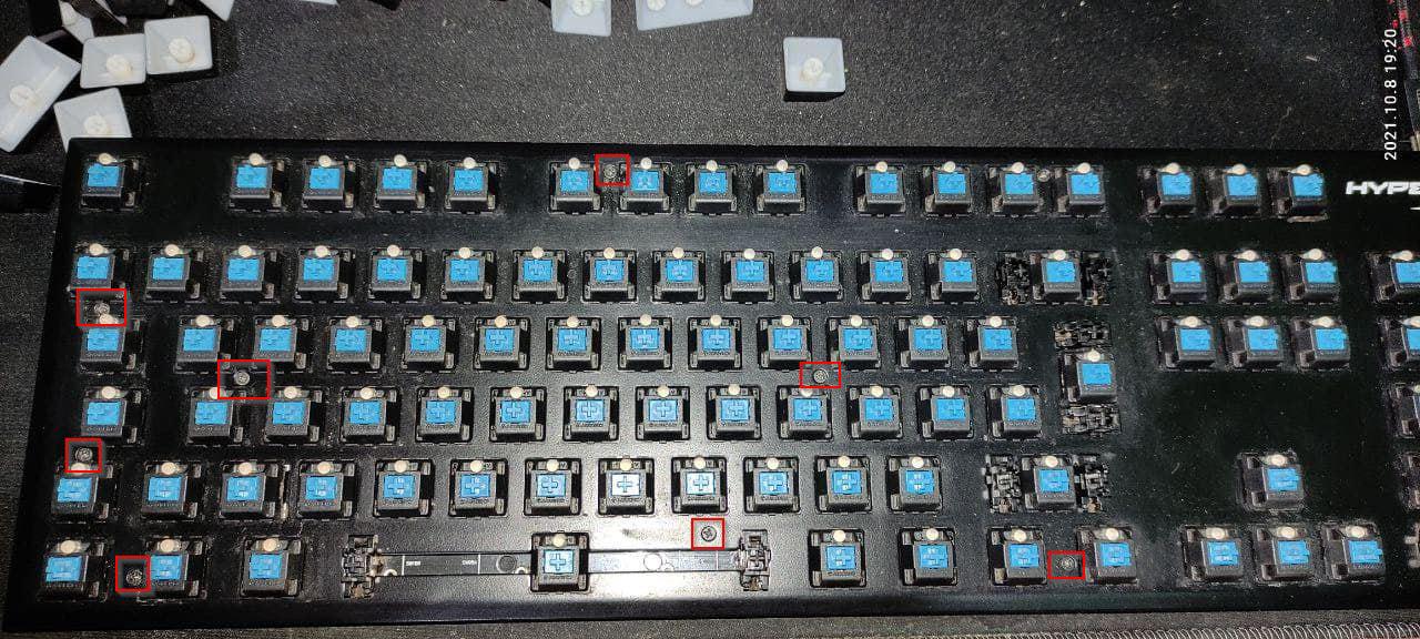 Teclado HyperX sin teclas