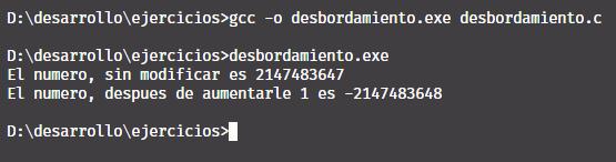 Desbordamiento de entero en C