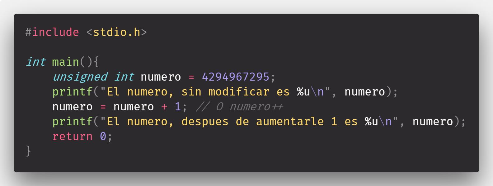 Desbordamiento de variables en C