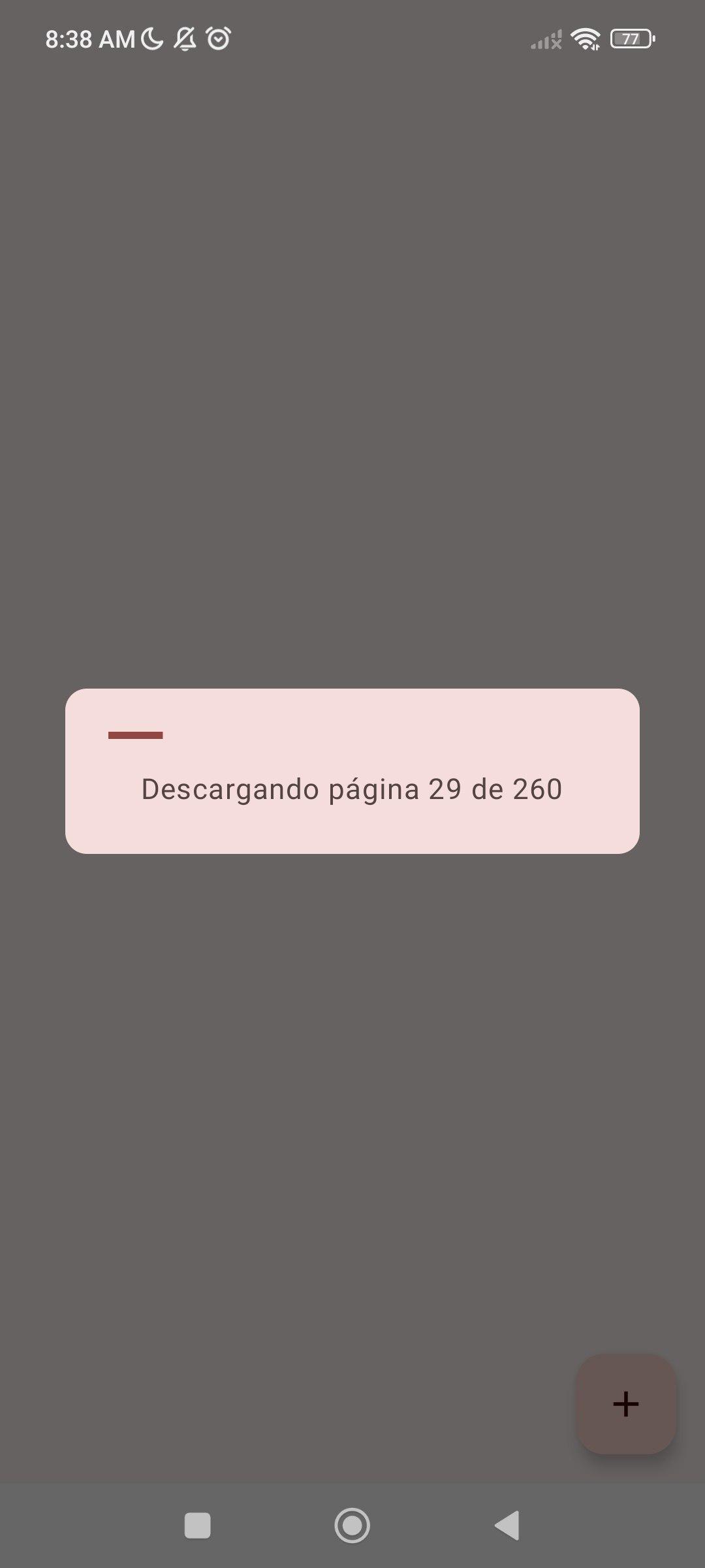 Indicador de descarga de libro CONALITEG muestra número de página y total de páginas