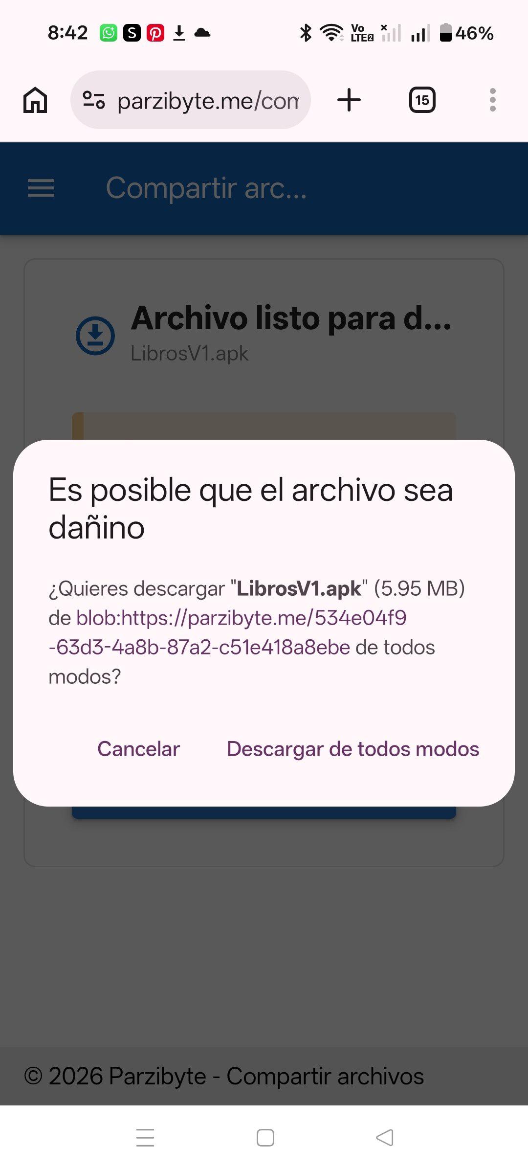 Ejemplo para forzar descarga de aplicación Android para descargar los libros de la CONALITEG como PDF