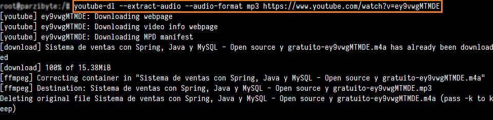 Descargar vídeo de YT en formato MP3
