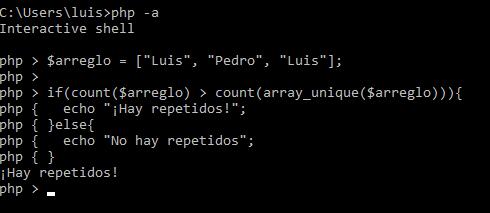 Detectar valores repetidos de arreglo en PHP: Sí hay repetidos