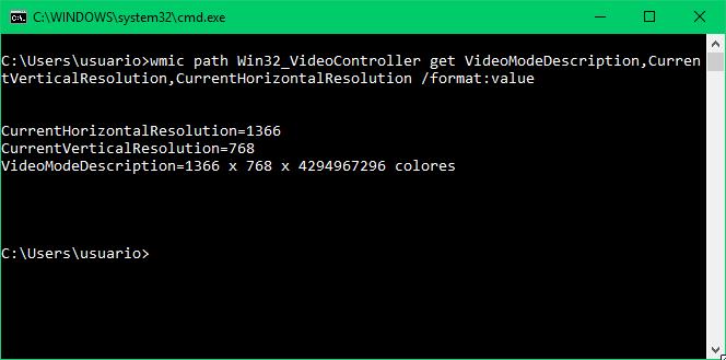 Resolucion de pantalla obtenida desde el CMD