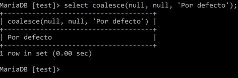 Coalesce con dos datos nulos