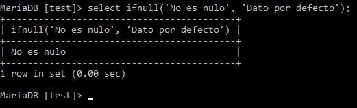 ifnull con primer dato no nulo