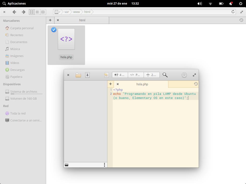 Editando contenido de var www en Linux al programar en PHP