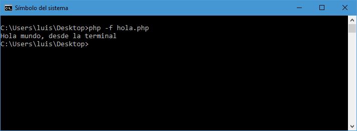 Ejecutar archivo PHP desde el CMD de Windows