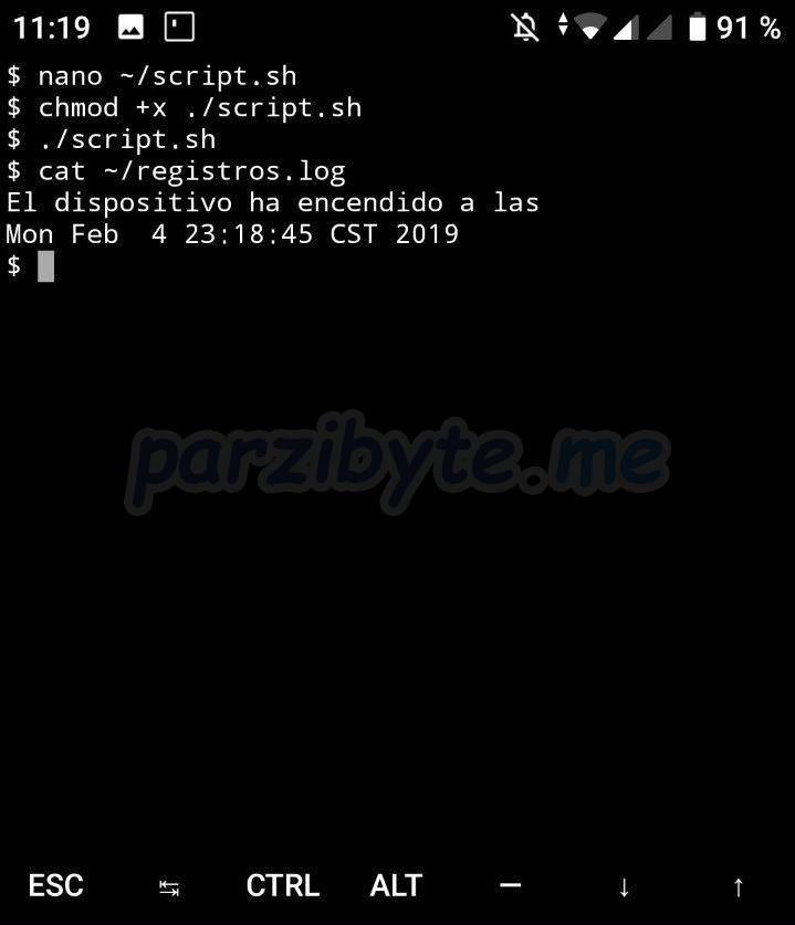 Probar script