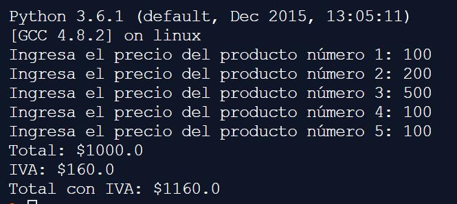 Python - Productos con IVA - Ejercicios resueltos