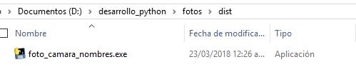 Directorio en donde se encuentra el archivo ejecutable