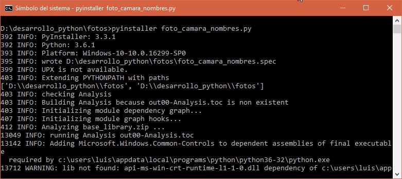 Empaquetando script con PyInstaller